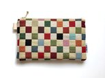 ドイツ製生地で作ったカラフルチェック柄のポーチ