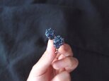 【天然石の刺繍イヤリング】iolite × bluesapphire × kyanite