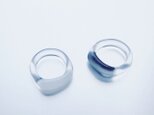 Trapèze shaped Ring / Black or Whiteの画像