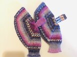 №353 手編みミトン　紫キャベツの画像