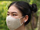 【 夏用 M サイズ 】 リネン ＆ コットン 布マスク 呼吸がしやすい 立体マスク 洗える マスク Wガーゼ 薄手の画像