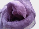 再再販　大人の紫がキレイなリネンガーゼミニストール　草木染め　ログウッド染＊の画像