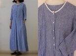 【受注制作】ストライプリネン 細身マキシOPの画像