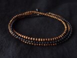 送料無料 Brown × Black　ガラスビーズネックレス／asymmetry
