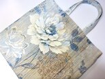 ショッピングバッグ（アンティークブルーの花）
