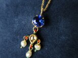 Ｋ18 Kyanite　Kundan Meena　Necklaceの画像