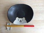 オーバルプレート(シロクマ・黒)の画像