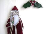 X'mas★サンタクロース+赤い実の西洋ヒイラギの葉set★の画像