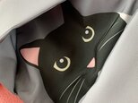 《再販》小物入れにもなる猫柄マスク用ポーチ01（モノクロ系）の画像