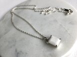 white Rectangle Necklace《S》-Silver925の画像