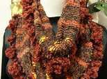 ♪花hana花♪メビウス編みストール♪ブラウンの画像
