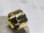 槌目 ブラスフラットリング 10.0mm幅 でこぼこ 真鍮｜BRASS RING 指輪 シンプル アクセサリー｜276の画像