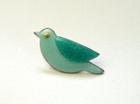 七宝焼ブローチ 青い鳥 (白蒼)の画像