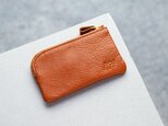 L字ファスナーポーチ　コインケース　小物入れ　姫路産シュリンクレザー　キャメル　apo-12ns