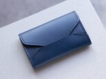 イタリアンレザーで作った発色の良いエンベロープ型 名刺ケース ネイビー apo-13bu