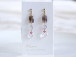 kaffi hindberju Earring：スモーキークオーツ×ラブラドライト×ルビー×クオーツ　イヤリング・ピアスの画像