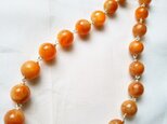 ネックレス オレンジ 天然石　カルサイト　シルバー　レディースブランドの画像