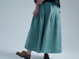 【見習い製作】Linen Pants 袴(はかま)パンツ / 白群(びゃくぐん) b002h-byg2の画像