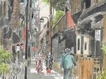 「水彩画ミニアート」京都 祇園花見小路の画像