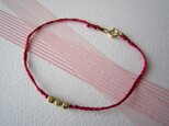 Silk yarn bracelet☆(赤)の画像