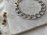 Unisex Metal Chain Bracelet:Color/Silver&Gold 2size　チャンキーブレスの画像