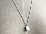 White Rectangle Necklace《M》-Silver925