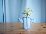 【ご予約品】じょうろみたいな染付の花瓶となみとストライプの花瓶