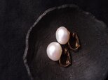大粒バロックパールのイヤリング14.5mm／Baroque pearl・large