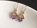 <14kgf> square earrings - violetの画像