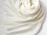 ベーシックカラー*艶めく大判シルク*オフホワイト色*レーヨンシルクストール
