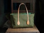 日々使いのぴったりサイズ帆布トート#イタリア革×JAPAN帆布の画像