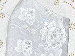 コットンレース 送料無料 グレー 薔薇の画像