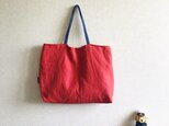 肩掛けbag  あか＋青の画像