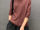 秋冬 セーターTシャツ 亜麻 プルオーバーボトムスシャツ 七分袖 セーター ニット レディース トップス  シャツ 通学 通勤