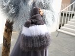¶ new antique fur ¶ ラパン/フォックス/ラムエコバッグ型ミックスファーバッグの画像