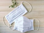 マスク2枚セット＊即納＊敏感肌の方に＊息がしやすい国産ガーゼマスク＊ノーズワイヤー入＊白＊綿100％＊大人用＊プリーツマスク＊