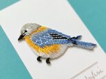 刺繍ワッペン　青い鳥　アイロン接着の画像
