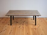 折りたたみ　カフェ風ローテーブル　NEGRO【無垢・アンティーク風】の画像