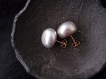 【K14gf】Baroque Pearl Earrings/大粒グレーバロックパール スタッドピアス(Gray)