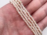 超極小 ロンデル 淡水ベビーパール 連40cm バロック本真珠 縦 ラウンデル 2.5~3.5mm*2.5~4mm