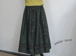 着物リメイク♪十日市紬でシックな大人スカート（裏地付き）丈７８ｃｍの画像