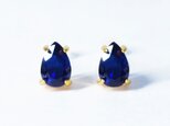 深いブルーの雫。 サファイアのピアス　[送料無料]