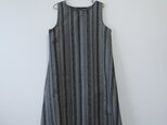 *アンティーク着物*縞模様ウールワンピース(Lサイズ)