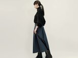 少し厚手 岡山デニム 濃紺 ロングスカート ネイビー ジーンズ ●IRIS-PIU●の画像