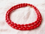 【再入荷】送料無料/珊瑚のロングネックレス【K14gf・受注制作】 redcoralの画像