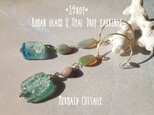*14kgf*Roman glass & Opal Drop Earrings　ローマングラスとオパールの耳飾りの画像