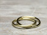 真鍮2連プレーンリング 2.0mm幅 鏡面×2.0mm幅 つや消し｜BRASS RING 351の画像