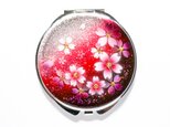 丸ミラー　紅桜　コンパクトミラー 銀箔　の画像