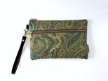 アメリカン生地使用　ペイズリー柄のダブルファスナーバッグ