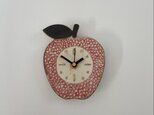 赤いりんごの掛け時計 (陶器)の画像
